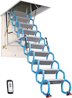 Attic Access Ladder Remote Attic Extension Loft Ladder Stairs Electric Attic Ceiling Ladder Indoor Invisible Collapsible Ladder Pulling Down from Ceiling Household Attic Ladder