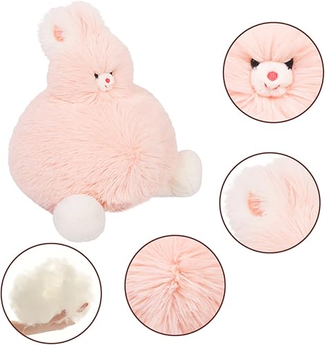 Vista 3 de Almohada de peluche de conejo rosa novedoso y esponjoso de dibujos animados de conejo divertido de anime, juguete de peluche Kawaii para abrazar al