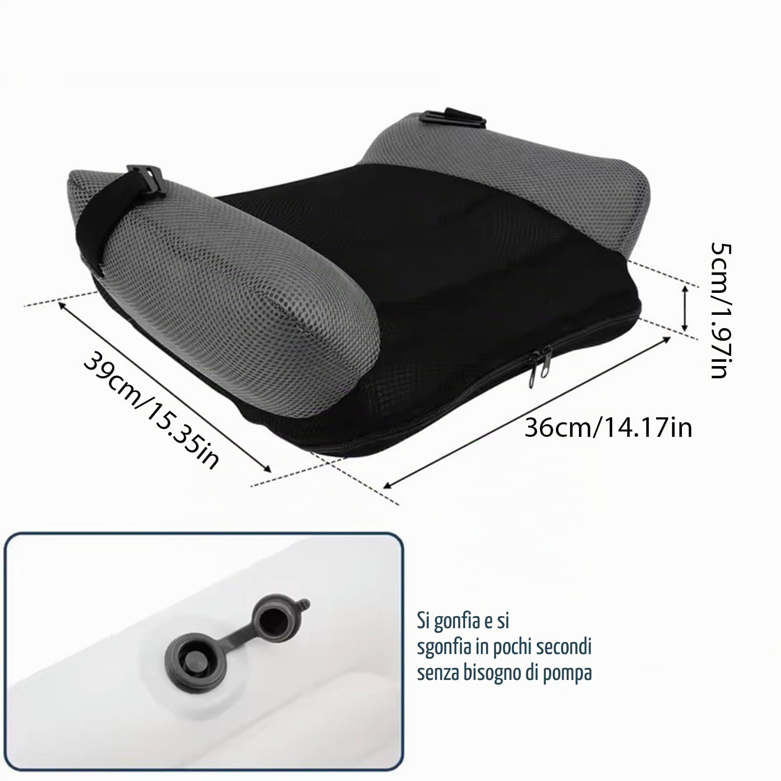 Cuscino gonfiabile comodo cuscino da viaggio gonfiabile booster sedile backless booster per bambino sicuro bambino per auto