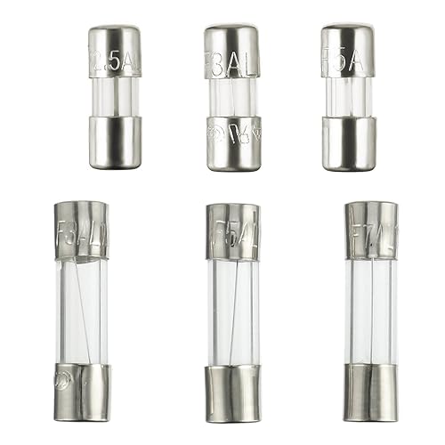 Miniatura 4 de BOJACK Fusibles de luz de Navidad de 0.197x0.787 in 125V 3A 5A 7A Fusible de vidrio de soplado rápido 3.6X10mm Mini fusible 125V 2.5A 3A 5A amp