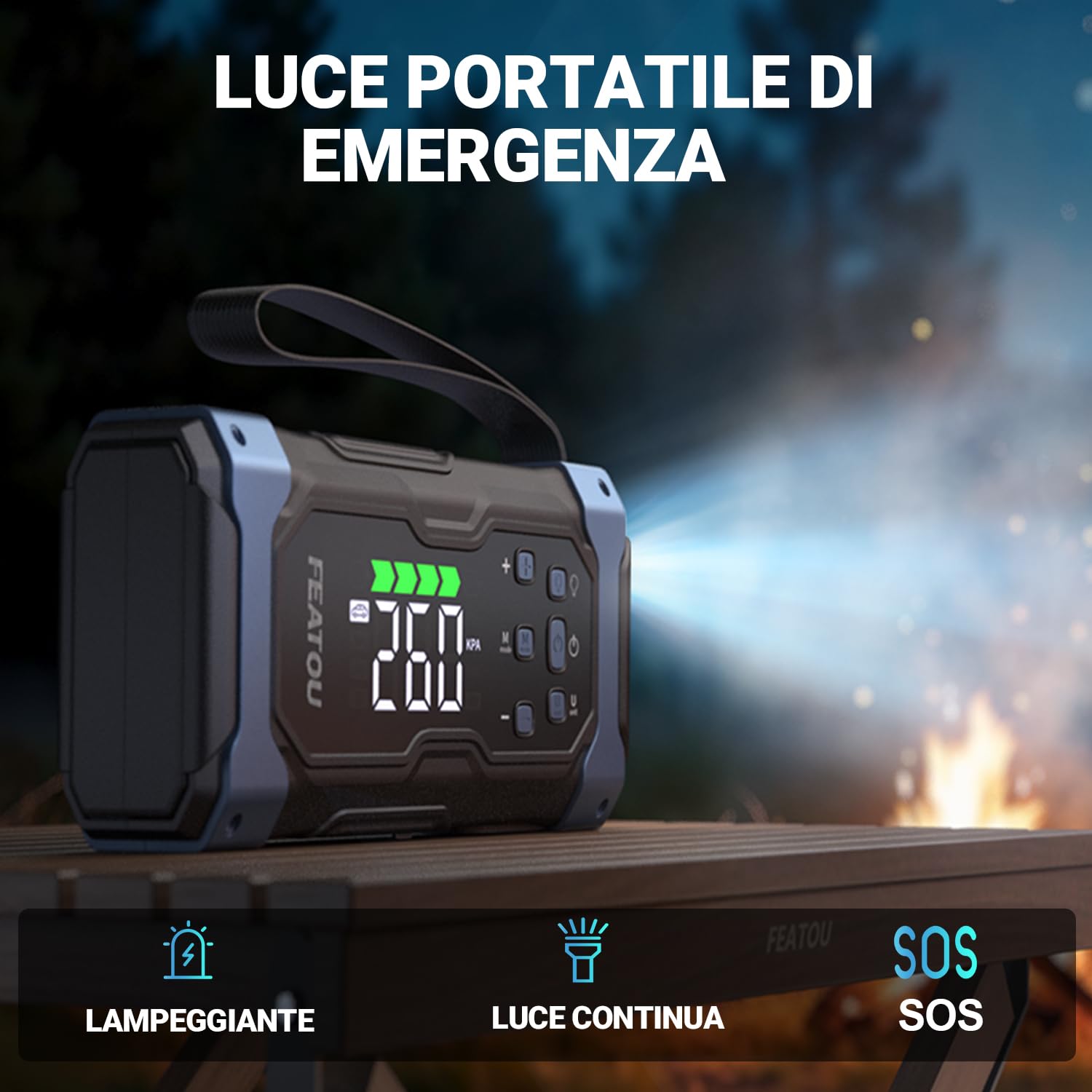 FEATOU 6500A Avviatore Batteria Auto con Compressore 150PSI & Air Pompa per Materasso Gonfiatore, 12V (Tutti Gas&12L Diesel) Avviatore emergenza per Auto/Moto Jump Starter Booster Avviamento(2025 NEW)
