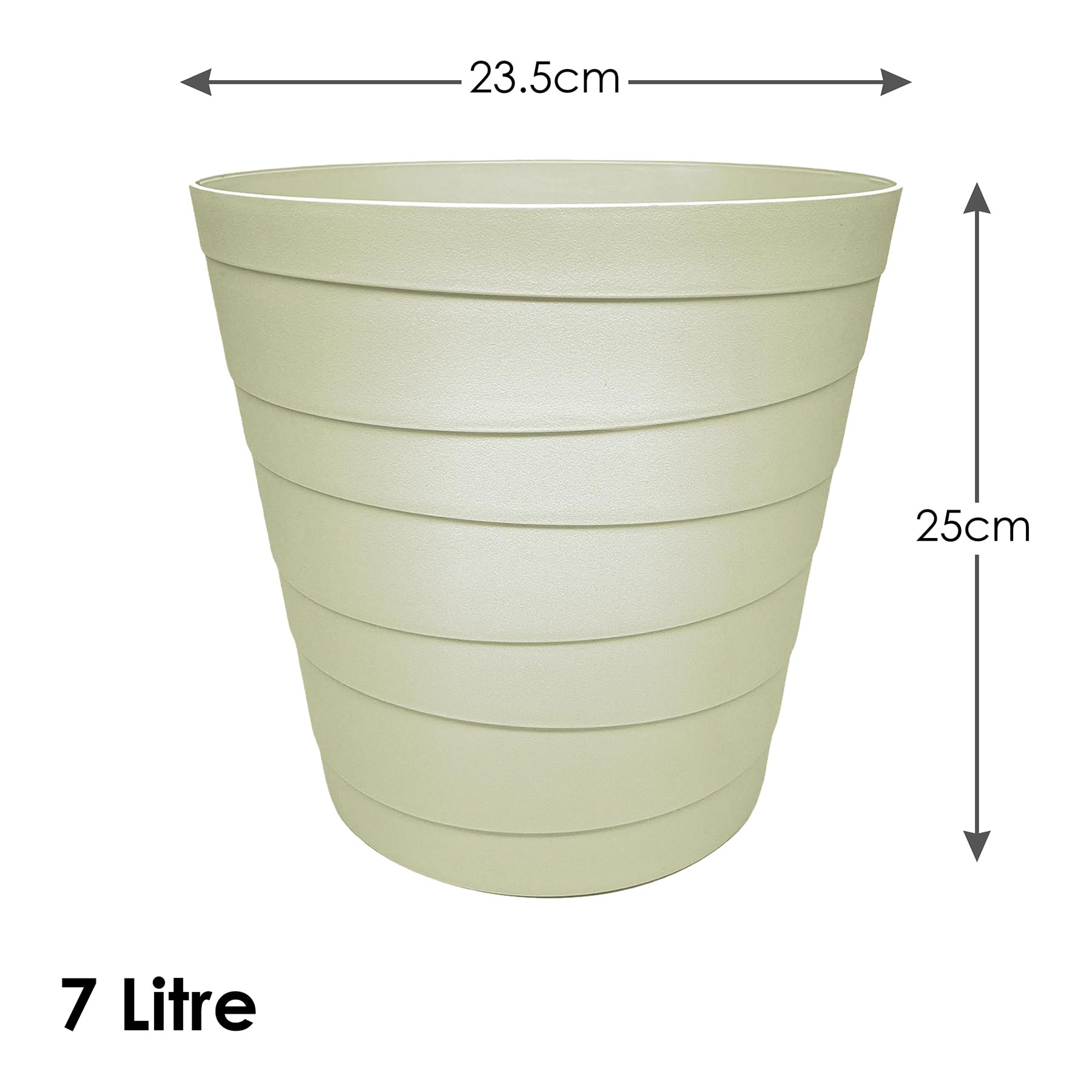 MAKREL® Cestino Per Rifiuti Onda 7 Litri – Plastica Opaca Color Oliva Pallido, Per Cucina, Bagno, Ufficio, Design Moderno - 3