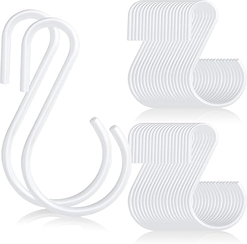 60 ganchos en S pequeños en forma de S, ganchos de metal resistentes para colgar plantas, macetas, sartenes, tazas, toallas, cocina, armario,