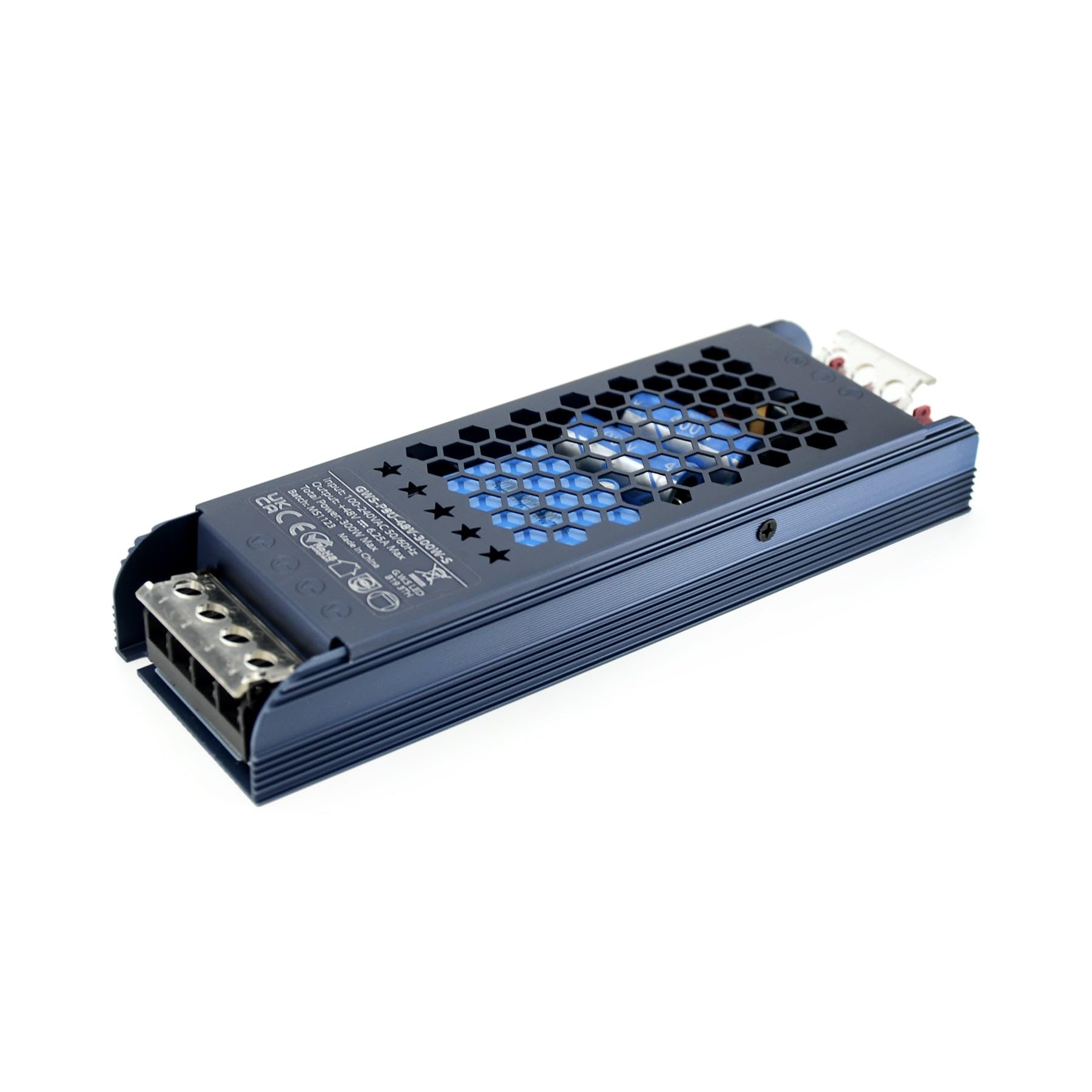 G.W.S® LED Driver Transformer Power Supply, Output DC48V 6.25A 300W, Input AC100-240V, IP20 Non-Waterproof For Indoor Use