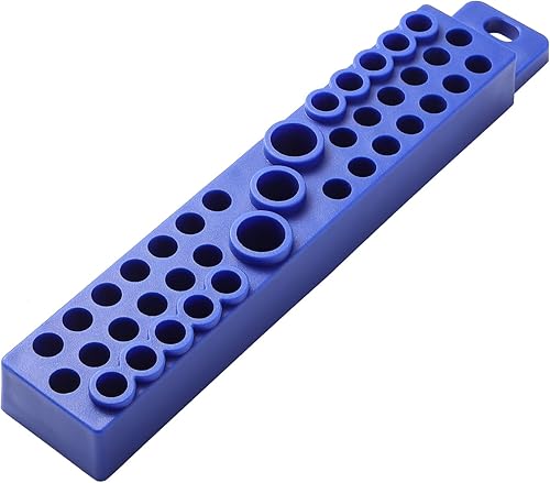 Reniteco Soporte magnético para brocas hexagonales de 14 de pulgada, almacenamiento de 39 agujeros con base magnética fuerte, organizador de puntas
