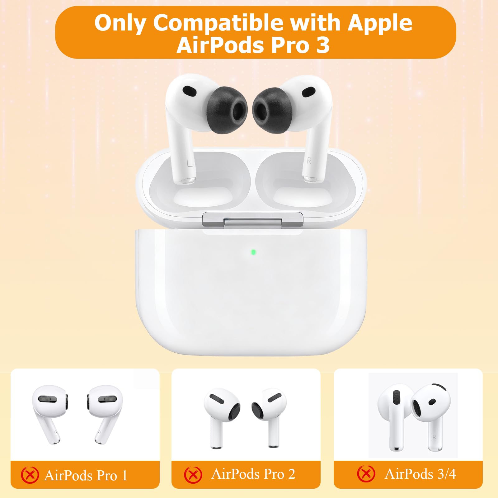 Amazon | AirPods Pro 3用低反発素材チップ シリコンイヤーチップが