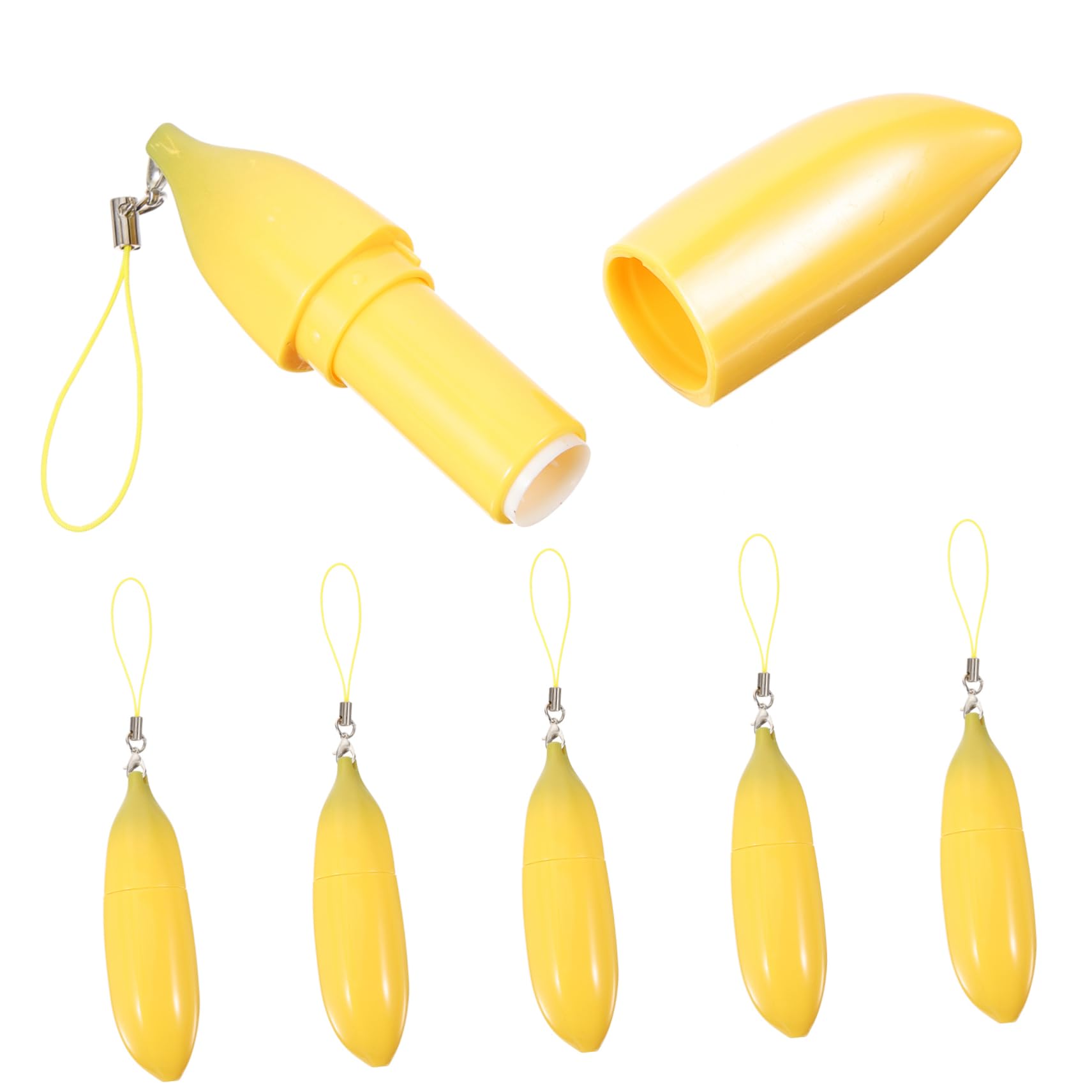 Tubo De Brillo Labial Vacío Forma De Banana Contenedores Para Labiales Rellenables Para Diy Y 6 Piezas X 4