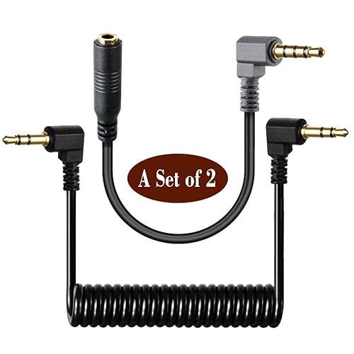 Miniatura 2 de Adaptador TRS a TRS de 0.138 in y TRS hembra a TRRS macho Juego de cables de conexión de micrófono, convertidor de repuesto para transmisión en