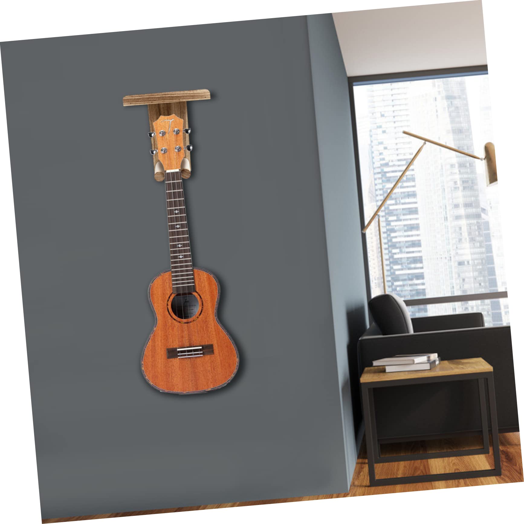 UPKOCH Supporto per Chitarra in Legno da Muro 2 Pezzi, Appendi | Banjo e Mandolino, Design Salvaspazio per Casa e Piccoli Appartamenti, Facile da Installare e Rimuovere