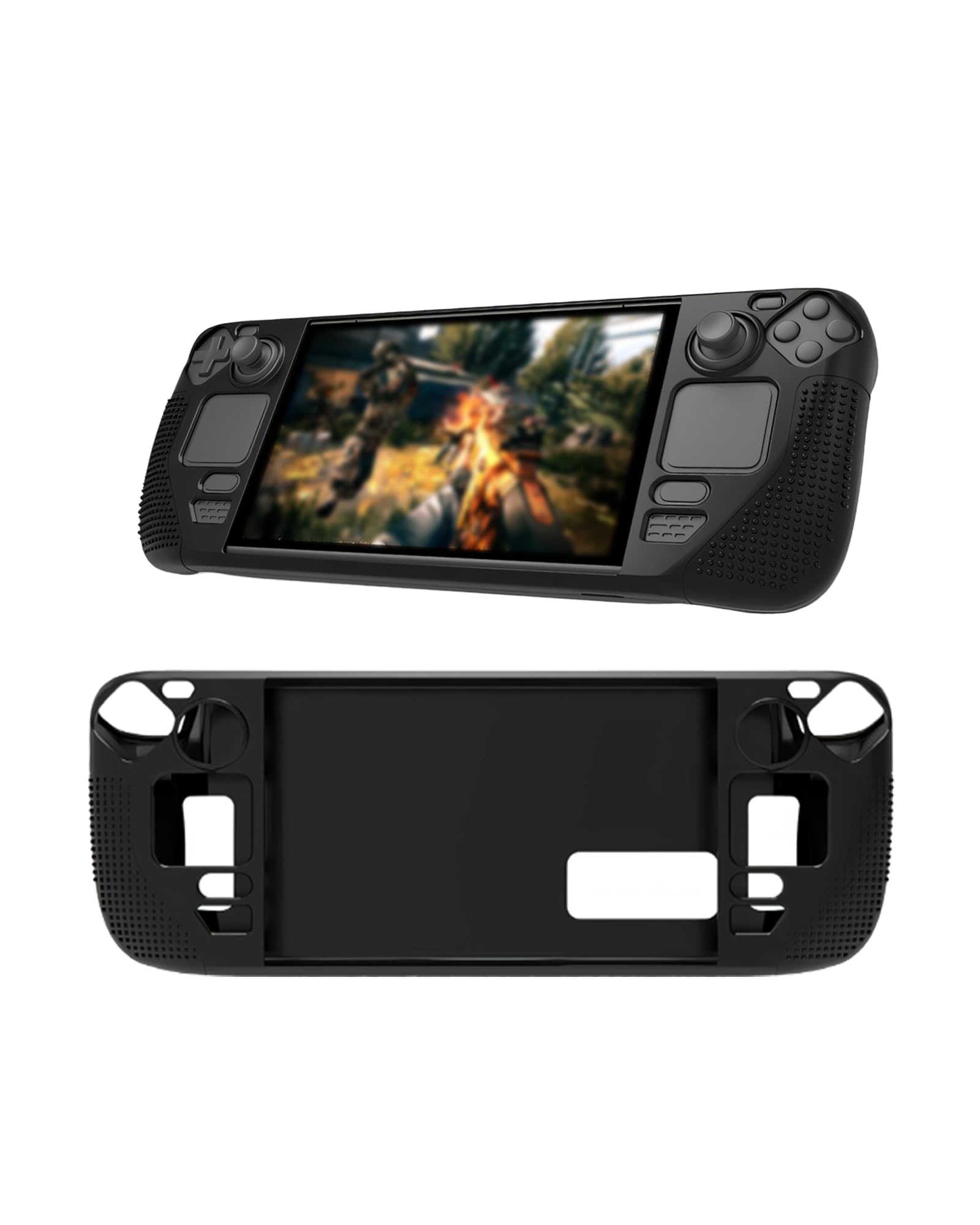 Case for Valve Steam Deck OLED Retro Handheld Game Console,daunke Shockproof,Scratch Proof,Portable Durable,Slim & Lightweight Soft Silicone,Black