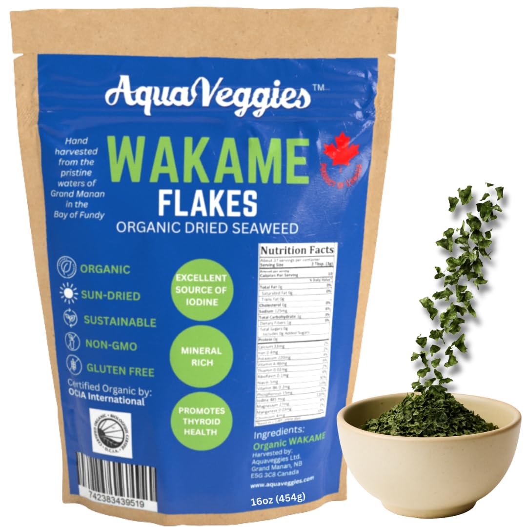 Amazon.com : Aqua Veggies Organic Wakame Flakes – 16oz Bulk Dried