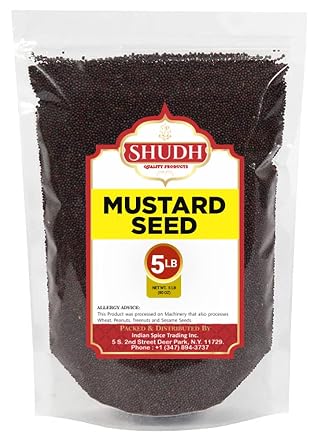 SHUDH Black Mustard Seed 5 LB | 80 oz | Whole Spice Kali Rai  All Natural | Gluten Friendly | NON-GMO | Vegan | Indian Origin