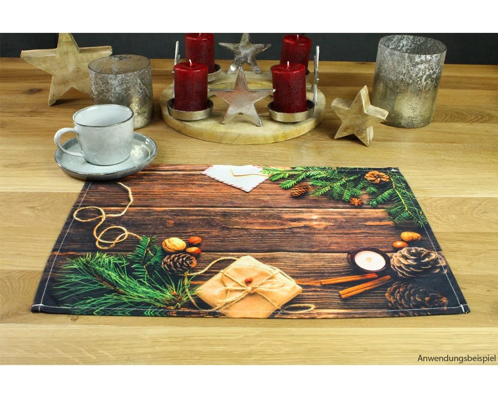 Chemin De Table De Noël En Polyester Coton ANNEFLY,pour Décoration Table à Manger Maison Cuisine Fête Noël Rouge-B (30 X 180cm) - Maison