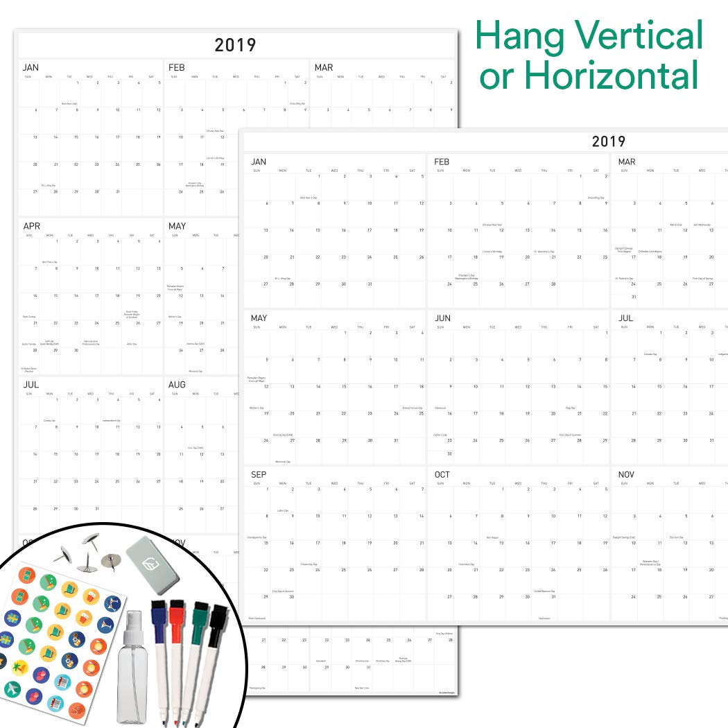Buy Large Dry Erase Wall Calendar 24x39 Inches Blank Undated 2021