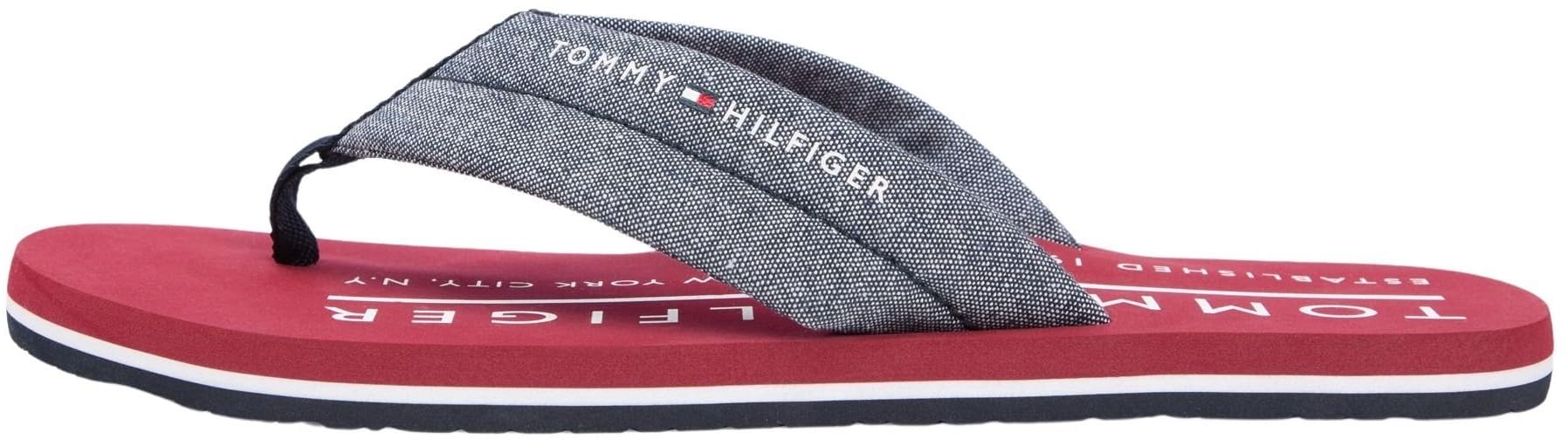 Tommy Hilfiger Men's Hilfiger Chambray Beach Sandal FM0FM05751 Slides, BLUE (Desert Sky), 10