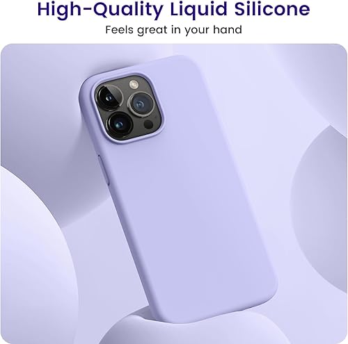 Miniatura 8 de Mizi Funda de silicona líquida para iPhone 15 Pro de 6.1 pulgadas, delgada de 3 capas de goma de gel suave, a prueba de golpes, con forro de