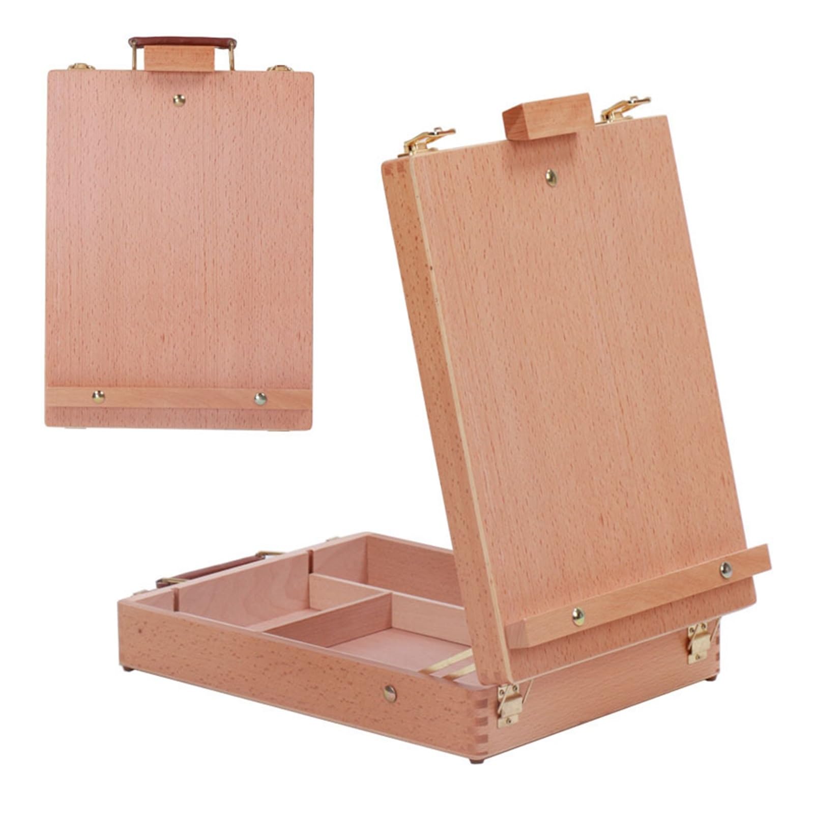 HADECOLL Toolbox Storage Box Drawer Type Painting Real Display Wood Drawing Board Easel Art Supplies
