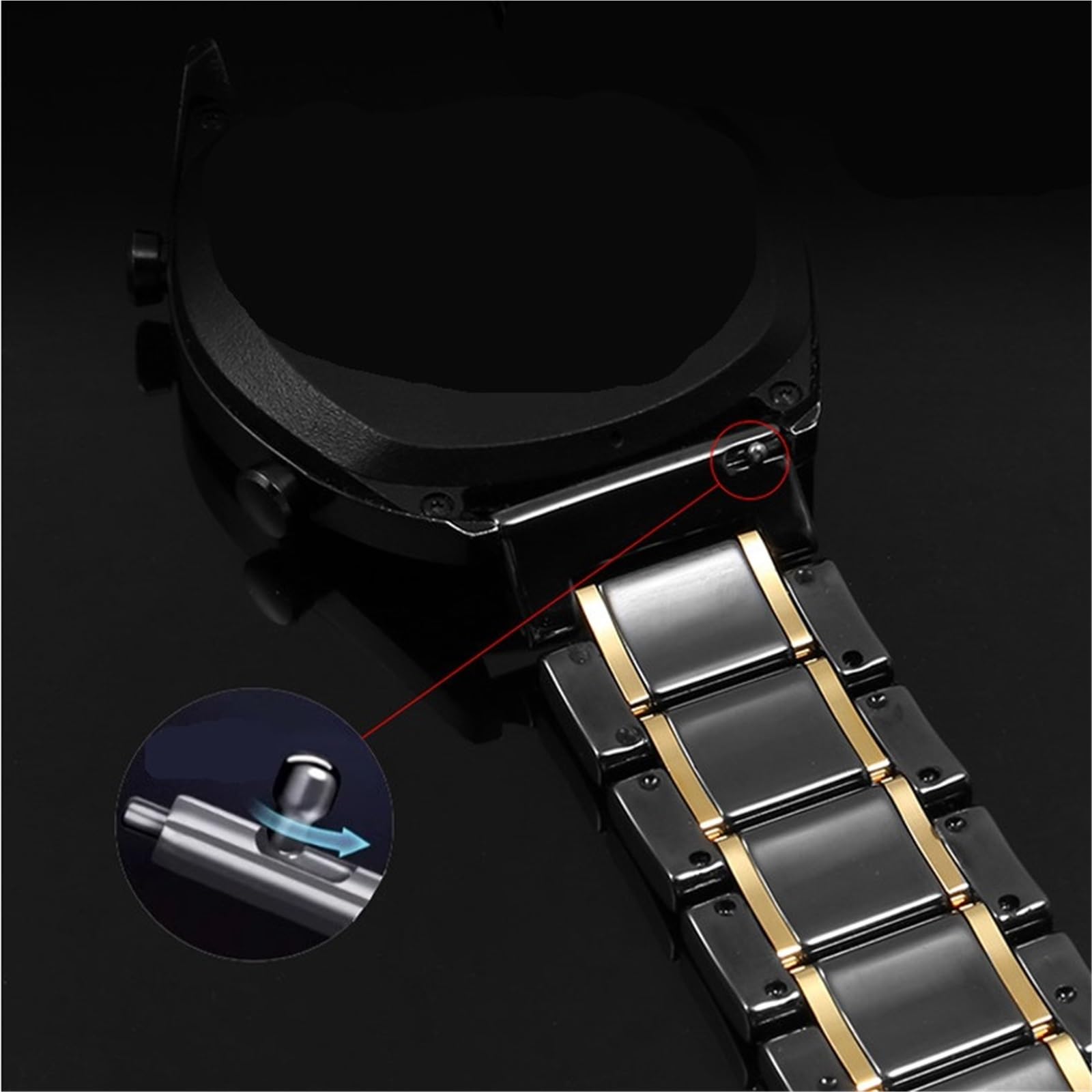 cinturino dell'orologio Cinturino for orologio unisex in ceramica 20mm 22mm Accessori for polsini sportivi classici neri