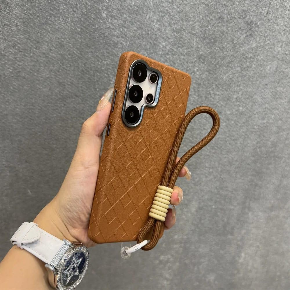 Étui en cuir rigide Galaxy S25 Plus et S24 avec bague d'objectif métal - 8