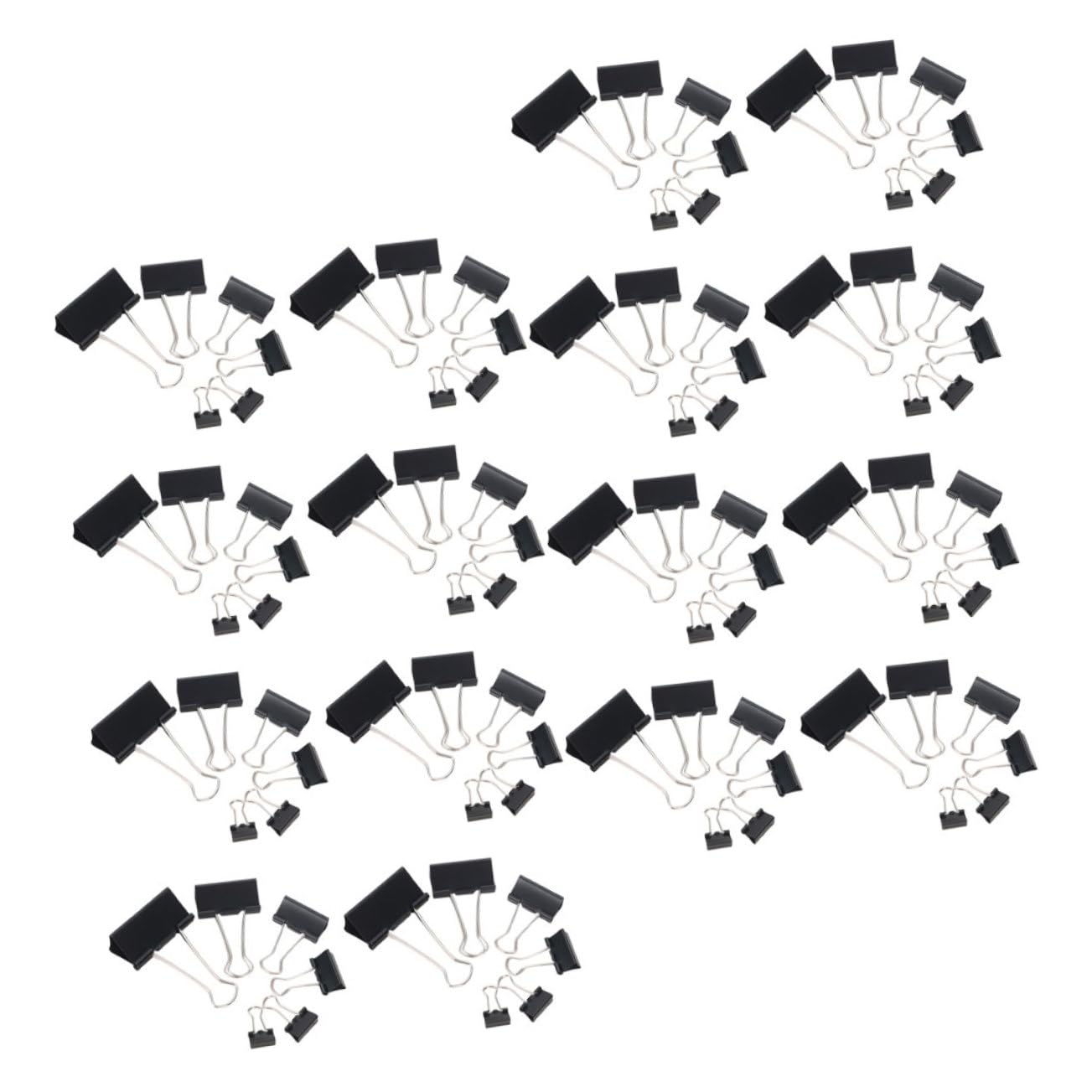 Clips Metálicos para Papel de Oficina 120 Piezas Negros | Diseño de Cola Larga, Estructura Precisa, Agarre Reforzado, Acabado Metálico Elegante y Aspecto Profesional