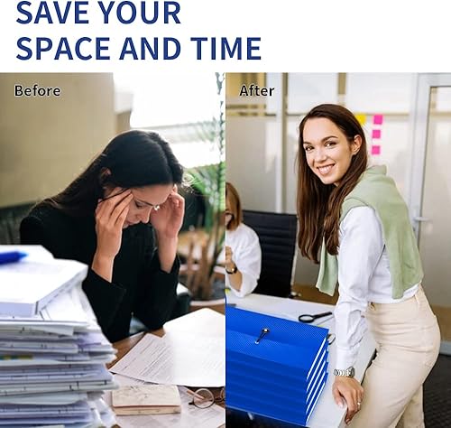 Miniatura 5 de Carpeta de archivos expansible, organizador de archivos de acordeón de 13 bolsillos, tamaño carta A4, organizador de recibos de documentos, carpeta