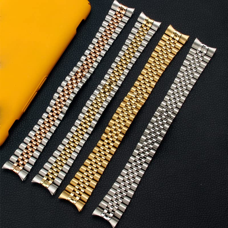 Klasyczny pasek do zegarka ze stali nierdzewnej 13 17 20 mm, do roli X Oyster Perpetual DateJust srebrna złota męska bransoletka na nadgarstek