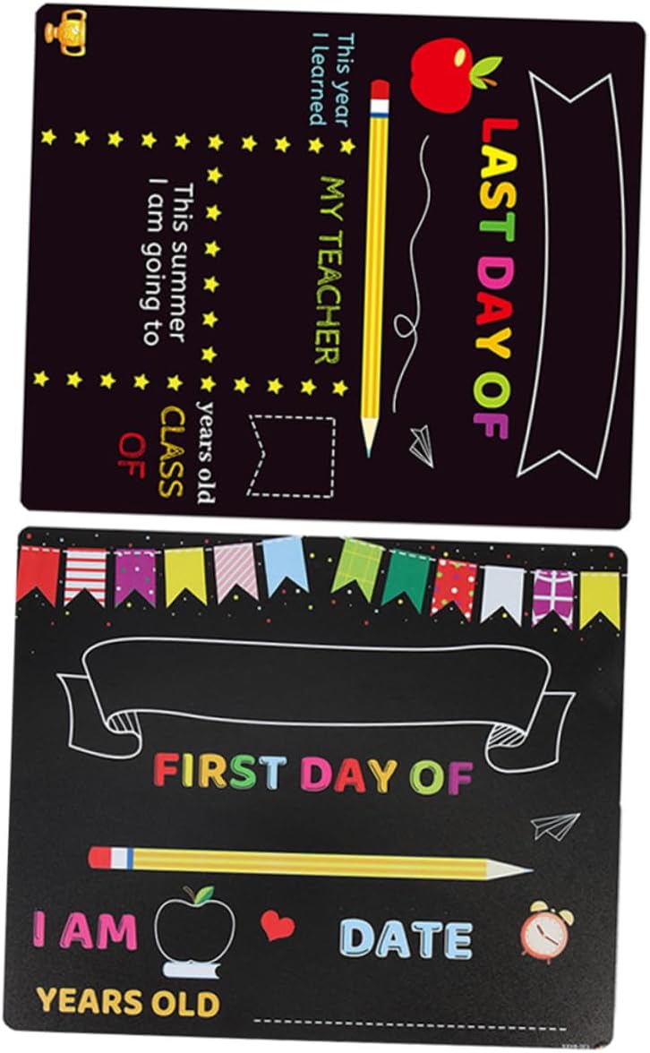 2pcs Kindergarten Chalkboard Sign and Letter Board for PVC Erasable Writing Board for Classroom and School Photo Prop Multi-Function School Message