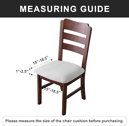 Miniatura 3 de Genina - Fundas impermeables de asiento para sillas de comedor y cocina (color blanco, 4 piezas)