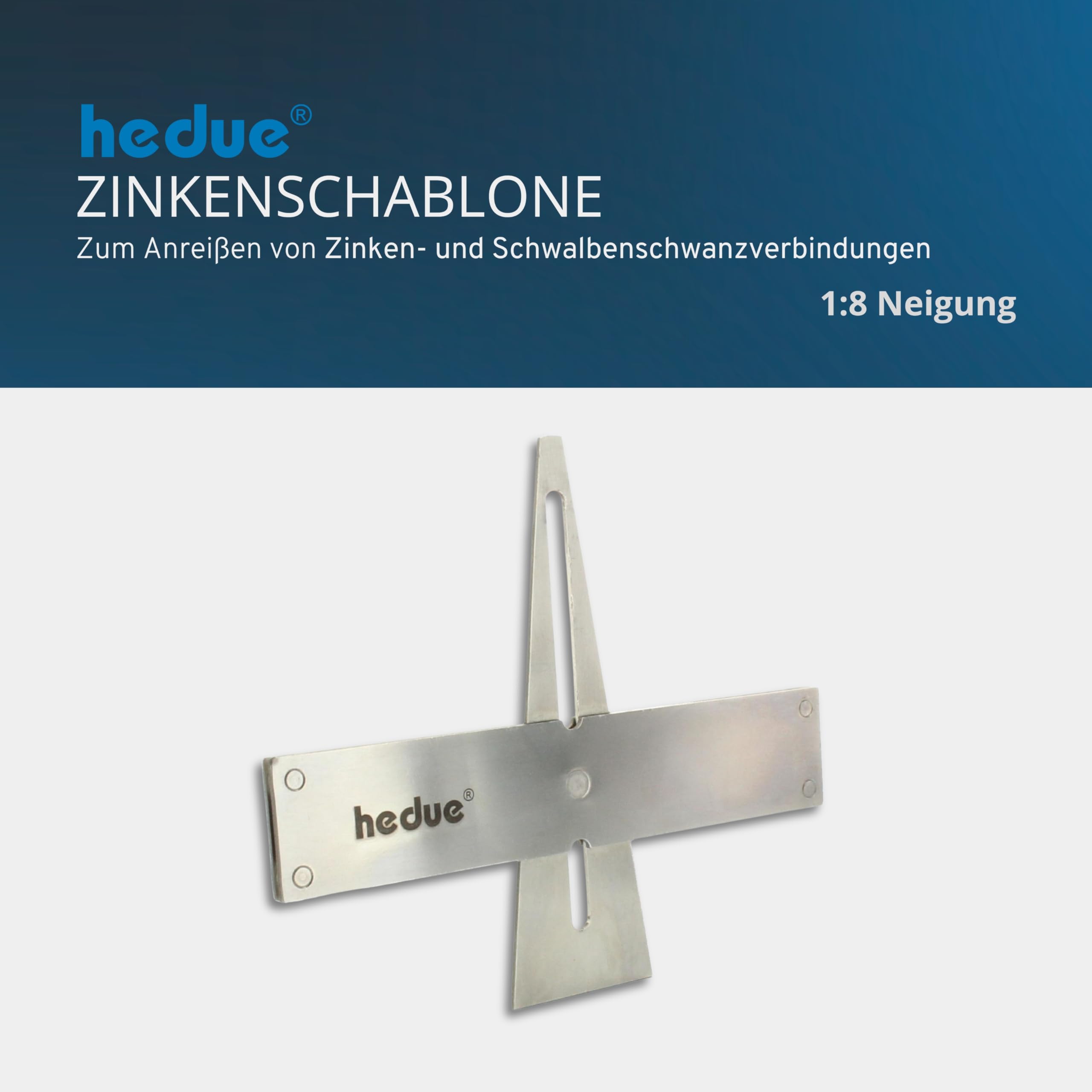 Zinkenschablone S200 - Schmiege für Schwalbenschwanz - und Zinkenverbindungen, Schwalbenschwanz Schablone mit einstellbarer Zunge von 6-40 mm (1:8 Neigung)