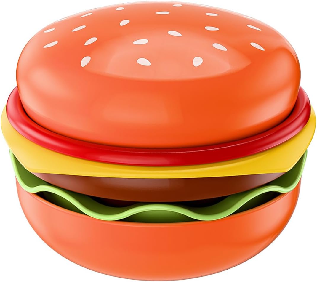 Creative Hamburger Themed 5 Piece Pp Dishware Set Perfect for Family Gatherings Snacks Cakes Sturdy Finish Hamburger Shaped Plate and Bowl Set