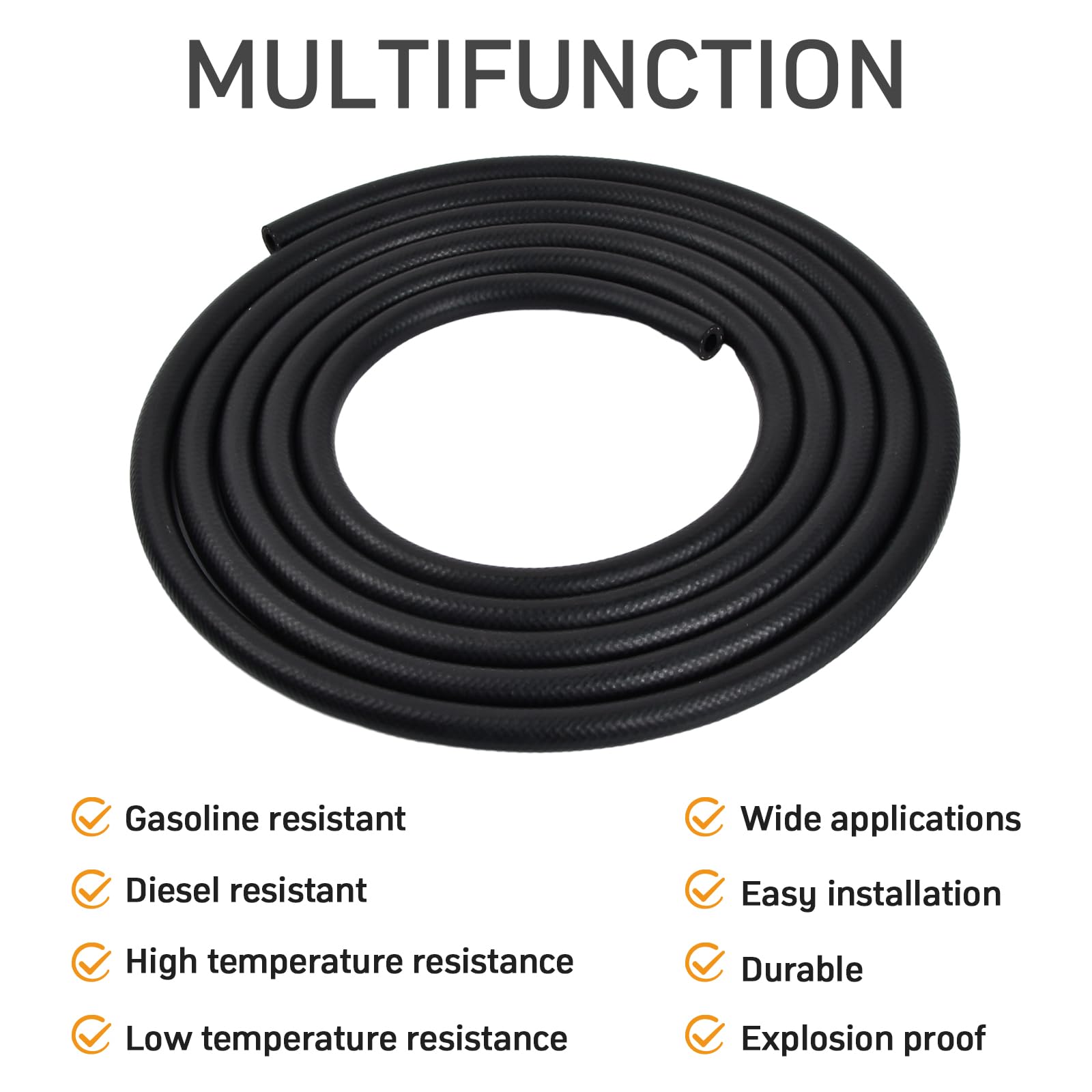 Tuyau Essence 3M - 6mm Diamètre, Résistant Huile Et Haute Température