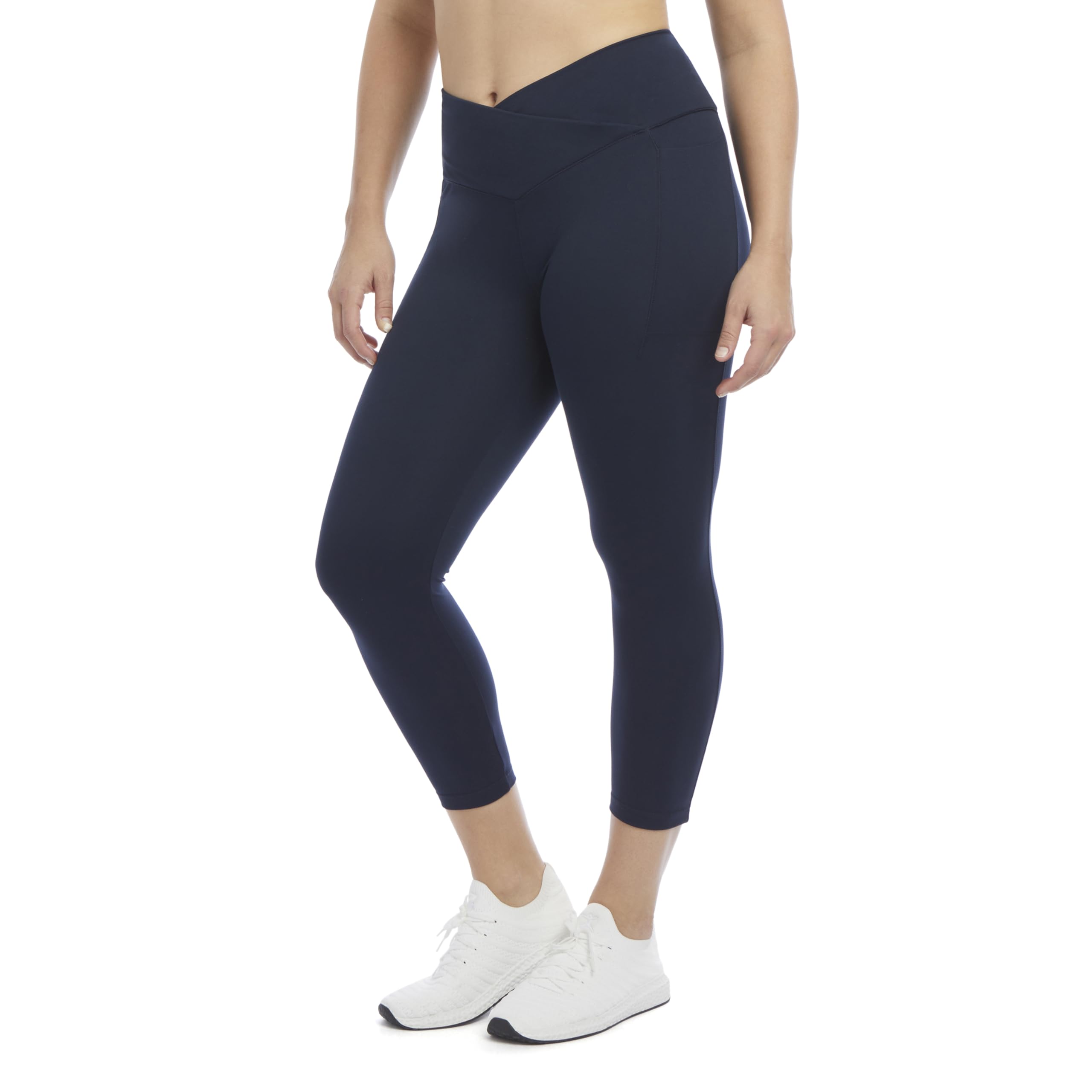 Danskin Womens Endurance Crossover Waist Crop Leggings