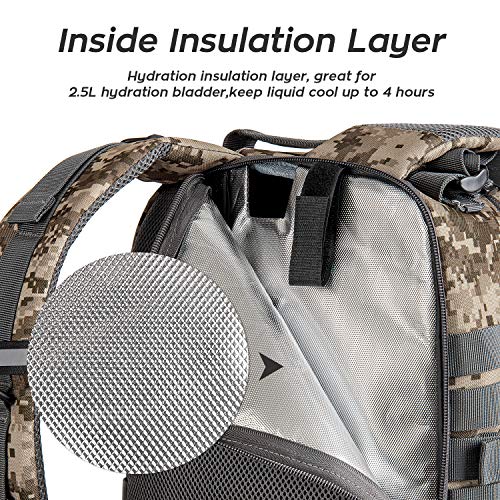 Gelindo Military Tactical Backpack, Army Molle Bag, Assault Backpacks, Small Rucksack for Hunting, Camping, Trekking, School, 35L