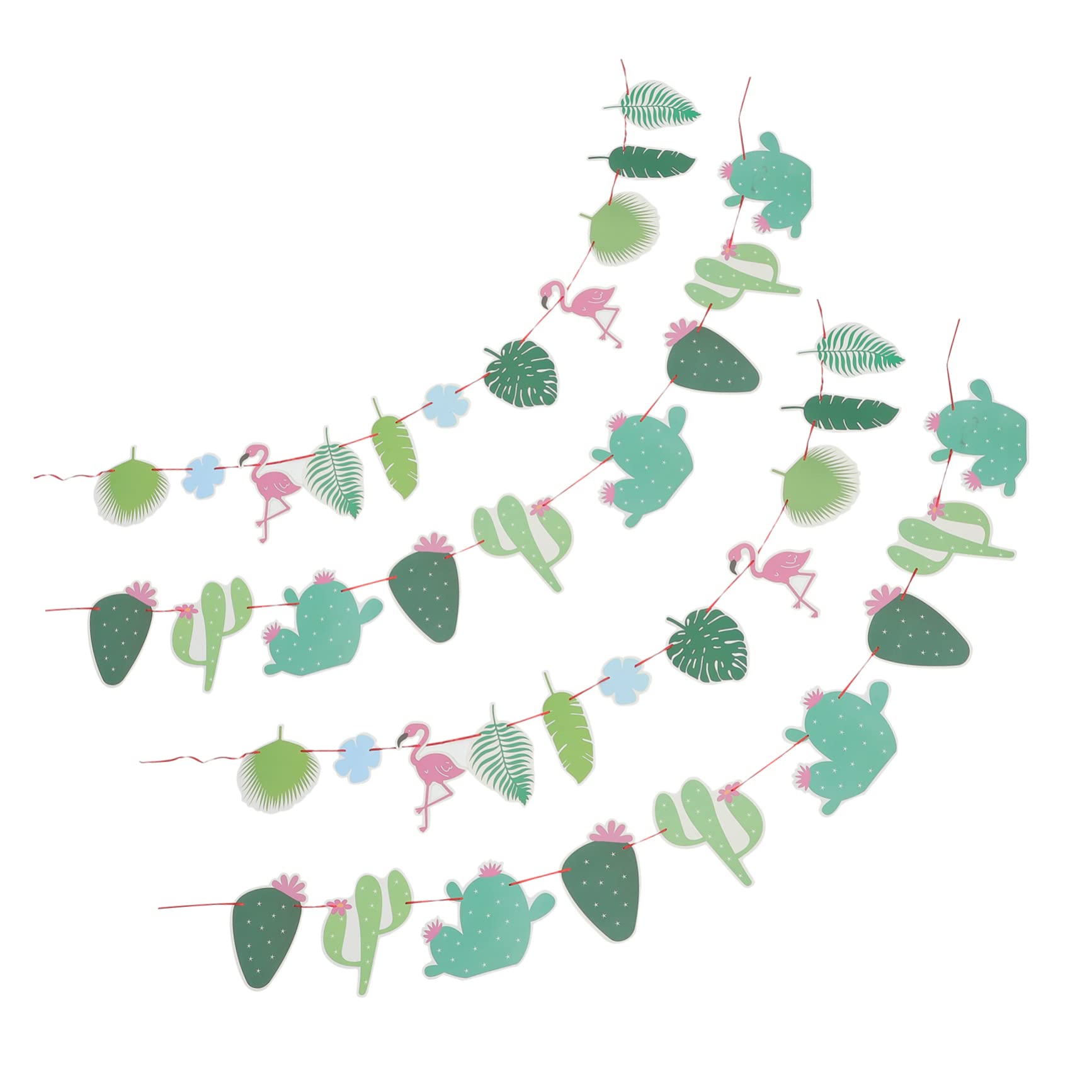 TOPBATHY 4 Sätze Hawaiianische Dekorative Flagge Vakuumdekoration Kuchendekoration Figur Mottoparty Hawaii Beach Party Dekoration Hawaii-ornamente Hawaiianische Girlande Papier 4 Stück * 4