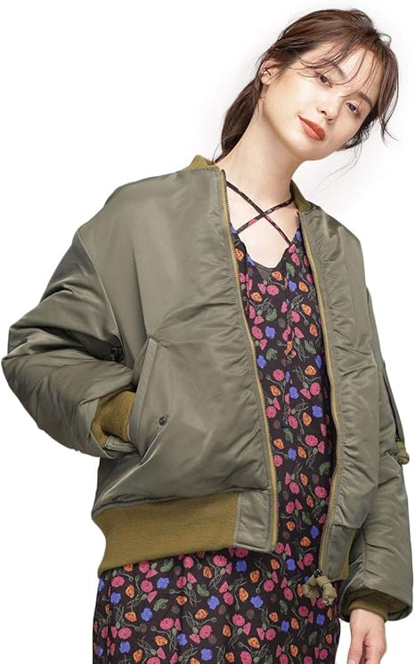 Amazon ナノユニバース Jane Smith ジェーンスミス ジャケット Reversible Flight Jacket Ma 1 レディース 36 カーキ コート ジャケット 通販