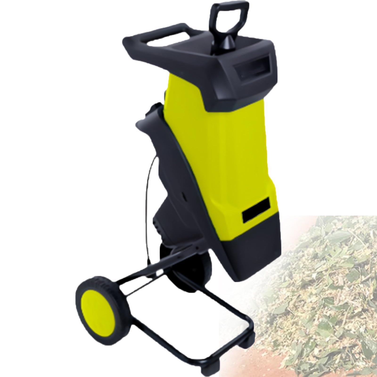 Biotrituratore Elettrico per Rami, Biotrituratore Elettrico Trinciatrice 2400w, Trituratore per Rami da Giardino con Ruote, per Foglie/Erba/Sfalci Yellow