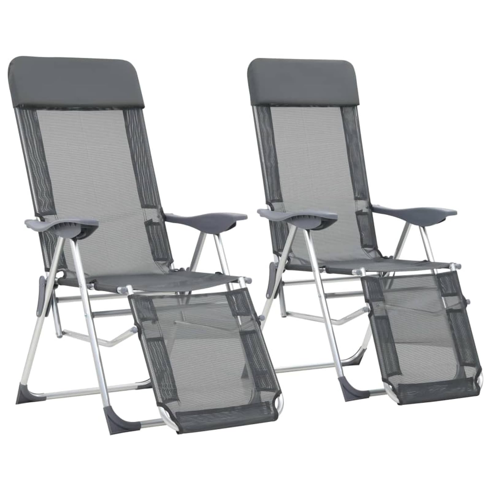 Chaise de camping pliante inclinable 5 positions en aluminium et toile textilène 110kg