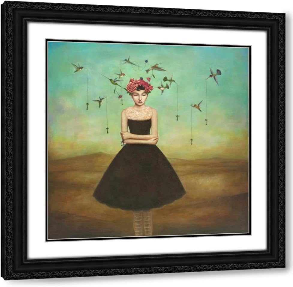 ArtDirect Fair Trade Frame of Mind 20x20 Black Ornate Wood Framed with Double Matting Museum Art Print by Huynh, Duy