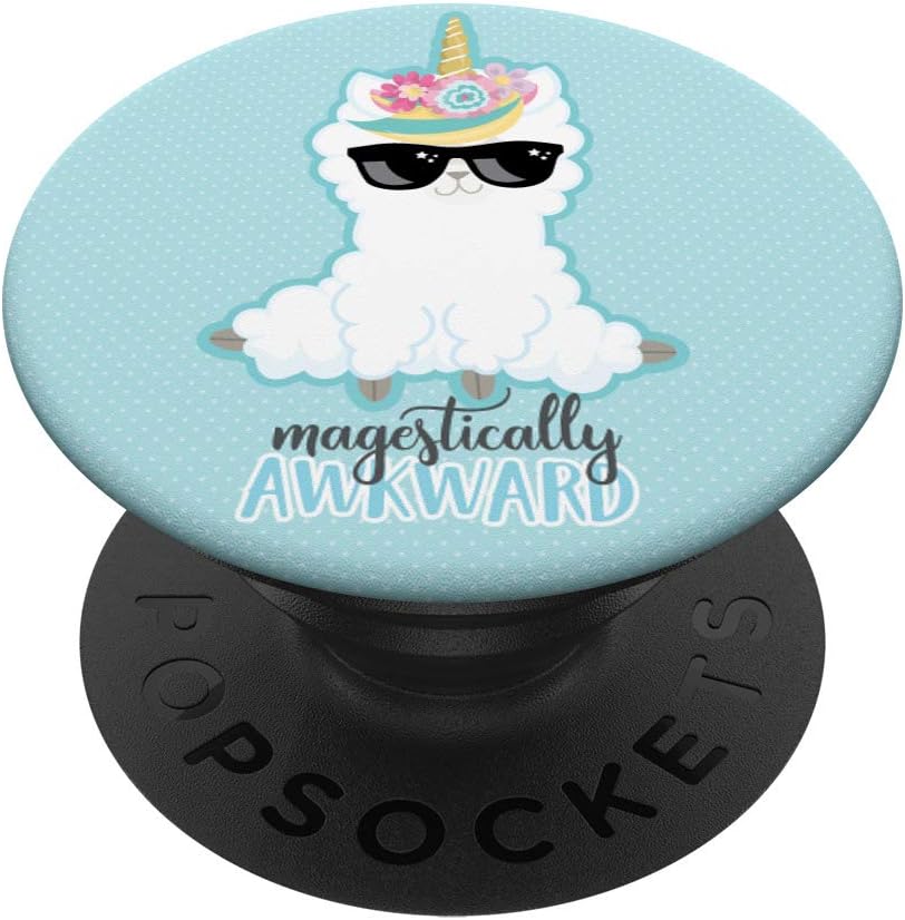 Cute Llama Unicorn Llamacorn Kawaii Magestically Awkward PopSockets PopGrip: Swappable Grip for Phones & Tablets
