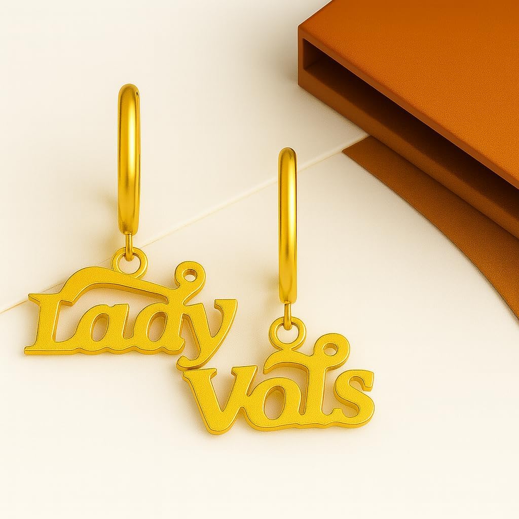 Stone Armory Earrings for University of Tennessee Jewelry Gifts for Women, Graduation – Stainless Steel Skin-Friendly Tennessee Volunteers Earrings 18K Gold Finish UT Lady Vols Hoops