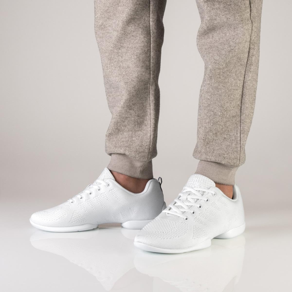 Anna Kern Suny, scarpe da ginnastica da uomo 4060 Bold – Knit Bianco – Larghezza normale – tacco da 1 cm – Suola in PU divisa