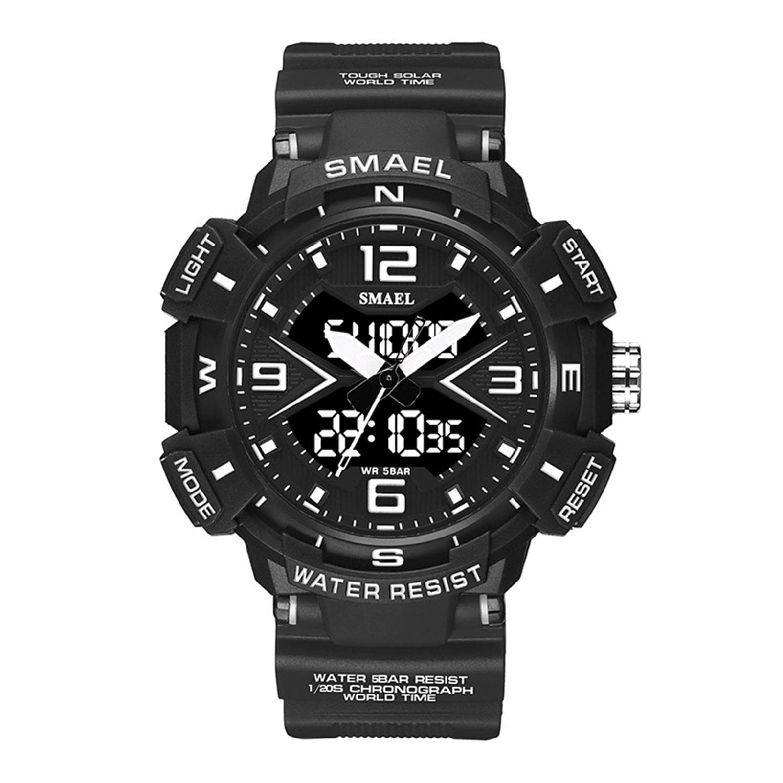 Montre Digital Homme Montre Sport Homme Montre Adolescent avec Alarme Imperméable Lumière Analogique-Digital Chronomètre Etc Multi-Fonctionnel Montre-Bracelet