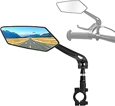 Ruimooto Bicycle Mirror Left - Foldable & 360° Rotatable for Safety, Universal Handlebar Mirror with Distortion-Free View for Bicycle, E-Bike, Trekking Bike