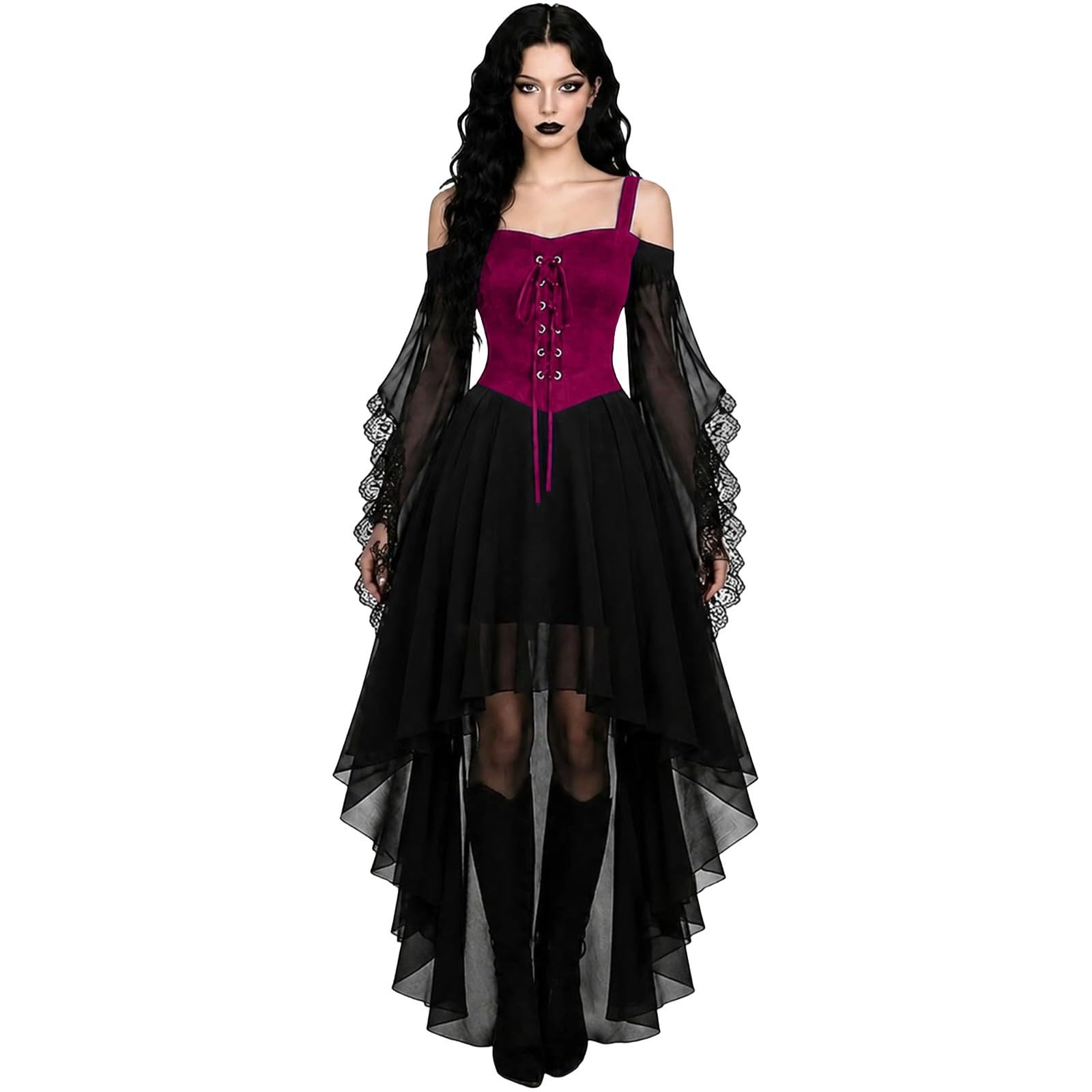 Halloween Costumes Adult Women Lace Gothic Dresses Medieval Costume — image 1