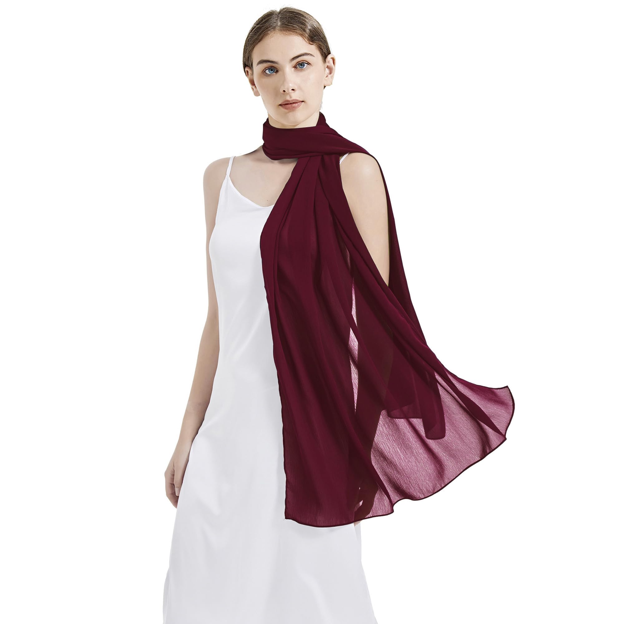 Chiffon Stola für Damen - Elegantes Schultertuch für Abendkleider - Leichter & Hauchzarter Schal für Hochzeit, Party & Festliche Anlässe