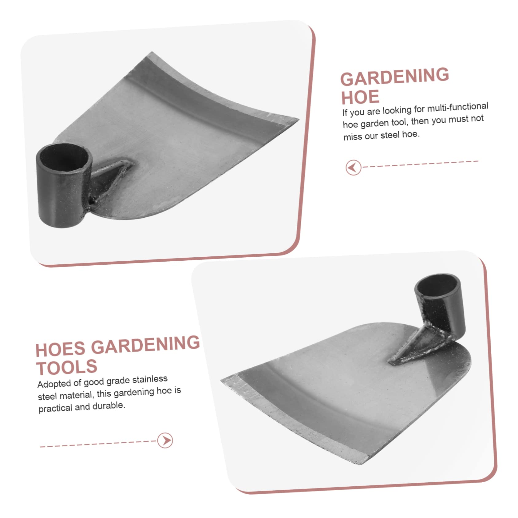 FUNOMOCYA Gardening Hoe Stainless Steel Hoe Head Sturdy and Easy-to-Use for Garden Weeding Tilling and Digging