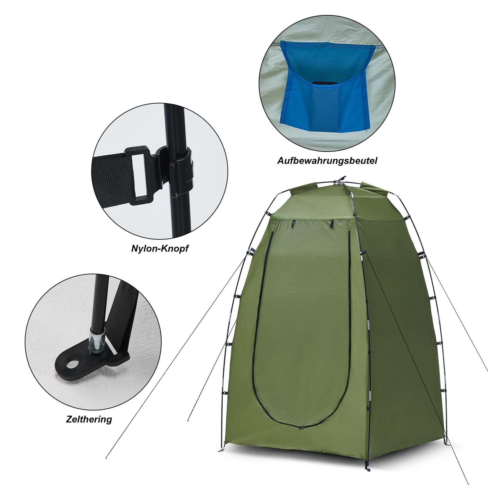 CLIPOP Tenda da bagno pop up, tenda portatile per doccia, impermeabile, anti-UV, fasciatoio per spiaggia, pesca, escursionismo, bagno, campeggio all'aperto, con borsa per il trasporto