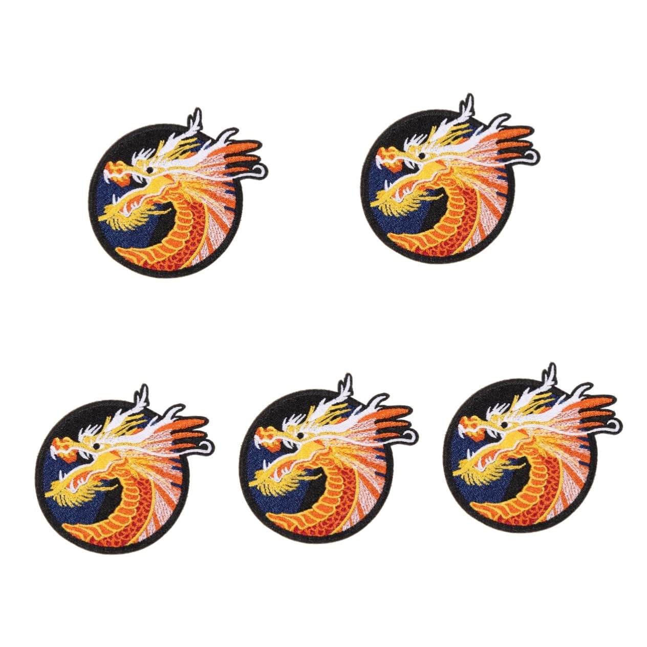 Patchs de couture dragon et accessoires brodés en nylon VILLCASE, lot de 5 pièces