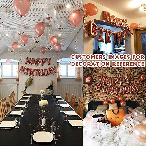 MOVINPE Rose Gold Birthday Party Decoration, Happy Birthday Banner, Rose Gold Fringe Curtain, Foil Tablecloth, Heart Star Foil Confetti Balloons, 10g Table Confetti for Women Girl Birthday Party 6 MOVINPE Rose Gold Birthday Party Decoration, Happy Birthday Banner, Rose Gold Fringe Curtain, Foil Tablecloth, Heart Star Foil Confetti Balloons, 10g Table Confetti for Women Girl Birthday Party - Image 7