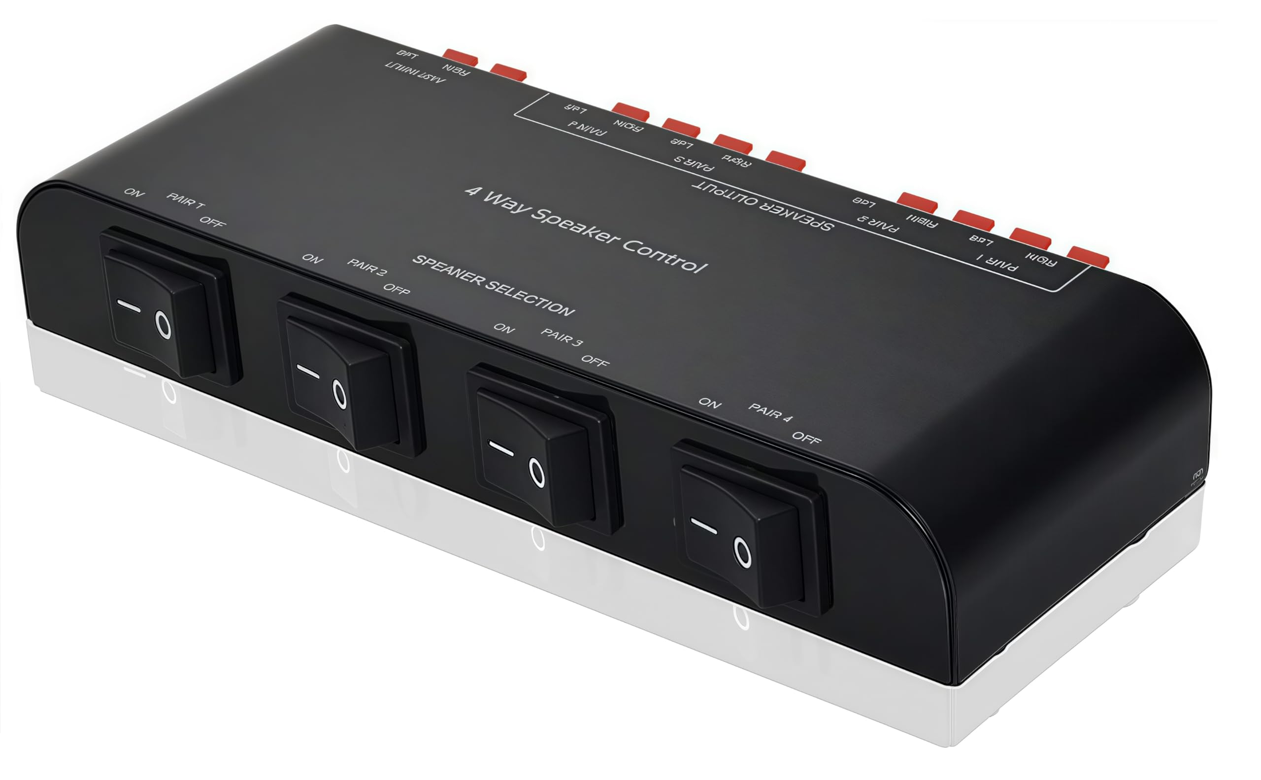 Selettore Switcher per 4 canali con morsettiera 200W RMS Max 100W commutabile, nero